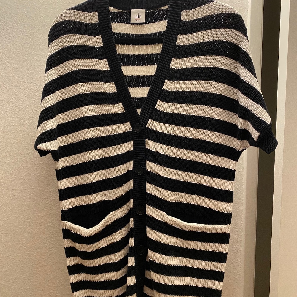 CAbi woven short sleeve sweater